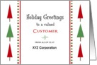 For Customer Christmas Card-Customizable Text-Christmas Tree Border card