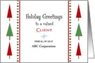 For Client Christmas Card-Customizable Text-Christmas Tree Border card