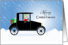 Automobile Christmas Card-Elf-Christmas Presents-Merry Christmas card