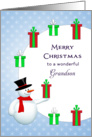 For Grandson Christmas Card-Snowman-Circle of Christmas Presents card