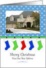 Our New Address Christmas Photo Card Announcement-Christmas Stockings card