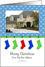 My New Address Christmas Photo Card Announcement-Christmas Stockings card