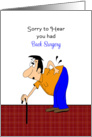 Back Surgery Card-Get Well-Feel Better-Man Bending Over Holding Back card