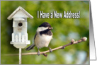 I Have A New Address Announcement Greeting Card - Chickadee-Bird House card