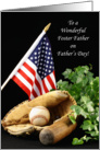 For Foster Father Father’s Day Greeting Card with Baseball Theme card