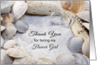 Thank You for Being My Flower Girl Greeting Card-Beach Theme-Shells card