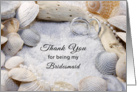 Thank You for Being My Bridesmaid Card-Beach Theme-Shells-Rings card