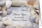Thank You for Being My Maid of Honor Card-Beach Theme-Shells-Rings card