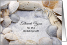 Thank You For the Wedding Gift Greeting Card-Shells-Silver Rings-Sand card