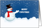 General Christmas Card with Snowman in Winter Scene card
