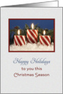 Christmas Card - Candy Cane Candles - Happy Holidays card