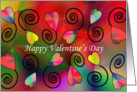 Happy Valentine’s Day Greeting Card-Colorful Heart Background Design card