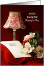 Sympathy Card-Lamp, Bible and Flowers card