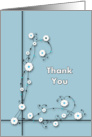 Thank You Greeting Card For Your Thoughtfulness Blue Floral Design card