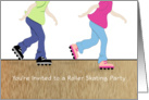 Roller Skating Birthday Party Invitation Greeting Card-Boy-Girl Skater card