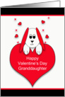 For Granddaughter Happy Valentine’s Day Greeting Card-Dog-Red Heart card