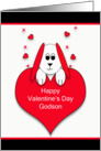 For Godson Valentine’s Day Greeting Card-Dog Over Red Heart card