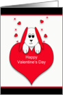 Happy Valentine’s Day Card-Dog Over Red Heart card