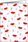 Valentine’s Day Greeting Card with Lips-X’s and O’s-Love card