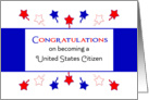 Becoming a US Citizen Greeting Card-Green Card-Stars card