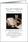 Priesthood Ordination Invitation Chalice Bible Crown of Thorns-Candle card