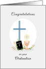 Congratulations on your Ordination Greeting Card-Cross-Chalice-Wafer card