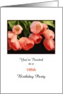 100th Birthday Party Invitations Greeting Card-Pink Tulips card