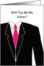 For Usher Be My Usher Wedding Request Invitation Greeting Card-Suit card