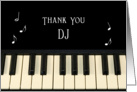 For DJ Thank You Card With Musical Notes and Keyboard card