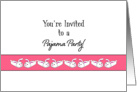 Pajama Party Invitation for Girls with Bunny Slipper Border card