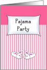 For Girls Pajama Party-Slumber Party Invitation-Bunny Slippers-Pillow card