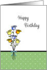 General Birthday Card-Flower Bouquet with Ribbon Design card