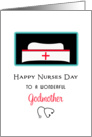 For Godmother Nurses Day Greeting Card-Nurses Cap / Hat-Stethoscope card