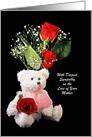 Loss of Mother / Loss of Mom Sympathy Card-Red Roses-Bear card
