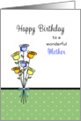 For Mom / Mother Birthday Card Flower Bouquet with Ribbon Design card