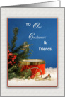 Christmas Greeting Card for Customers and Friends with Drum-Horn card