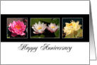 Business Employee Anniversary Greeting Card-Water Lilies card