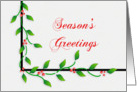 Christmas Greeting Card with Season’s Greetings, Holly & Berry Border card