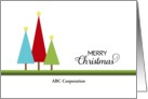 Business Christmas Greeting Card-Three Christmas Trees-Custom Text card