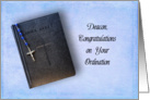 Deacon Ordination Congratulations Greeting Card-Black Bible-Diaconate card