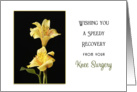 Knee Surgery Get Well Feel Better Greeting Card - Two Yellow Flowers card