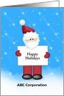 Business Christmas Card-We Appreciate Your Business-Santa Holding Sign card