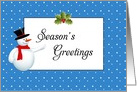 From Business Christmas Card-Merry Christmas-Snow Scene-Snowman card