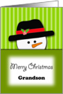For Grandson Christmas Greeting Card-Snowman-Merry Christmas card