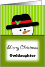 For Goddaughter Christmas Greeting Card-Snowman-Merry Christmas card