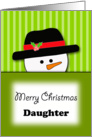For Daughter Christmas Greeting Card-Snowman Head-Merry Christmas card