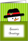 Business Christmas Greeting Card with Snowman-Season’s Greetings card