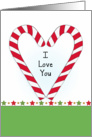 I Love You Christmas Greeting Card-Candy Cane Heart Design card