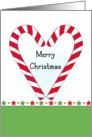 Christmas Greeting Card-Candy Cane Heart Shape-Merry Christmas card