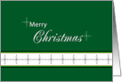 Business Christmas Card with Green Background-Snowflake Border card